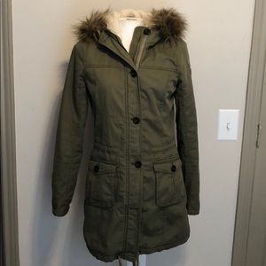 Abercrombie Military Green Long Parka